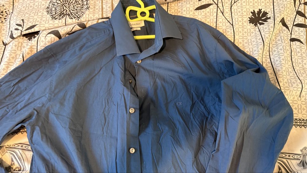 Genuine Calvin Klein Shirt slim fit “15 1/2”  риза royal blue
