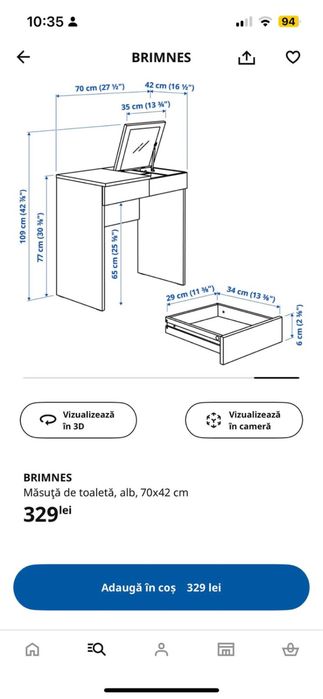 Masa de machiaj Brimnes ikea