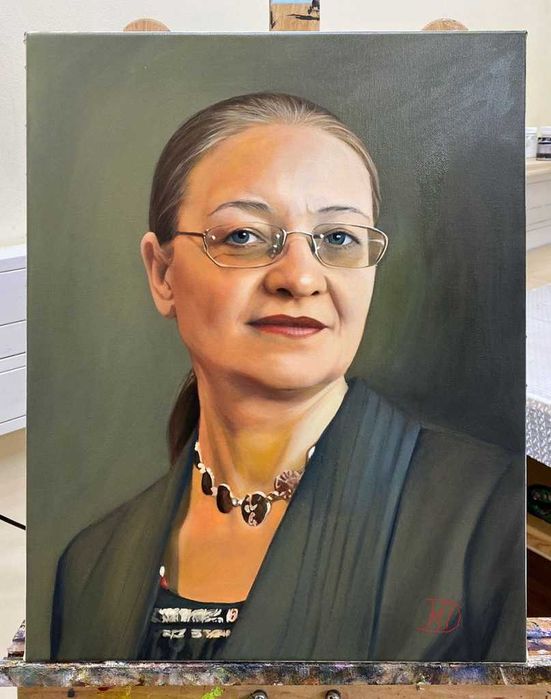 Tablou pictat portret,ulei sau acrilic