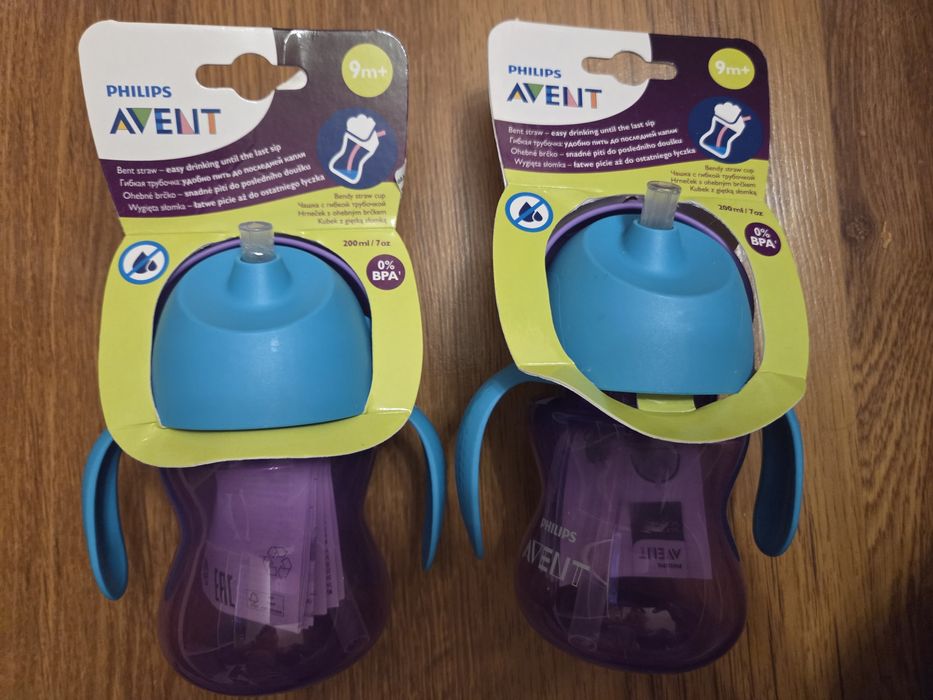2 броя чаша със сламка philips avent 9m+