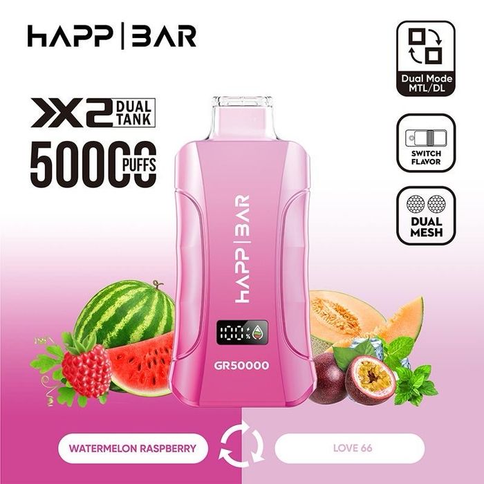 Vape HappBar 50k, 2 arome/flavours