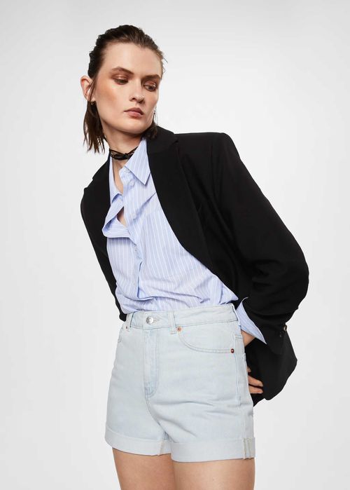 MANGO. Plus size. Джинсовые шорты Mom