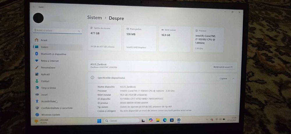 Laptop ASUS ZenBook 14 inch