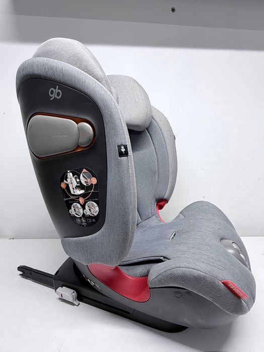 Scaun auto copii cu Isofix GB Everna-Fix London Grey, 9 luni - 12 ani