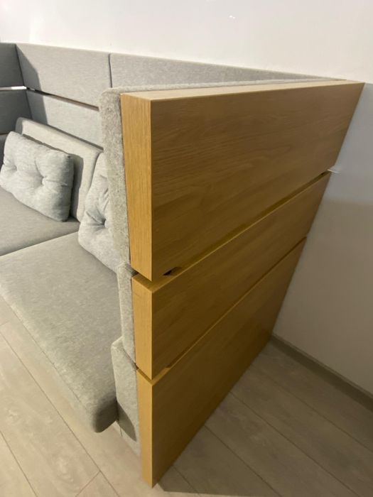 2 Buc. Kinnarps Canapea Design Acustică; Sofa Birou cu Structură Lemn