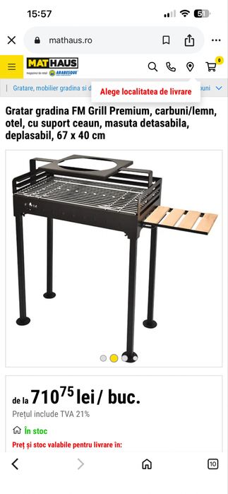 Gratar premium cu suport ceaun