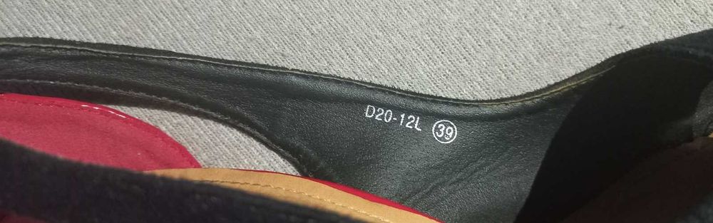 Pantofi dame/femei Habibbi, negri-rosi, cu toc, marimea 39 Ieftini!