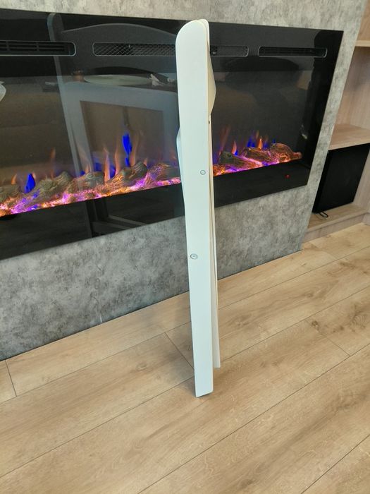 Сгъваем стол  от масив(дъб) и бяла еко кожа