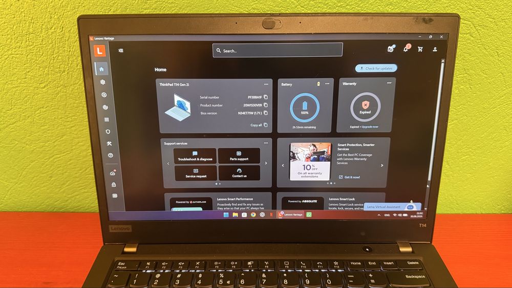 Lenovo Thinkpad T14 Gen 2i, core I5-1145G7, 16 GB RAM, 256 GB NVME Samsung- impecabile