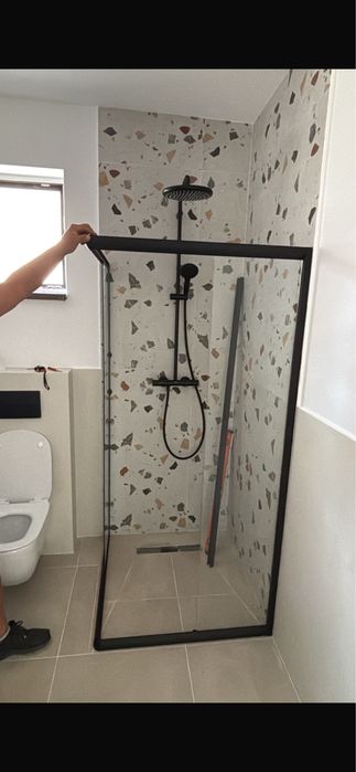 Cabină duș Deante Funkia 90x90 NEAGRĂ – NOUĂ