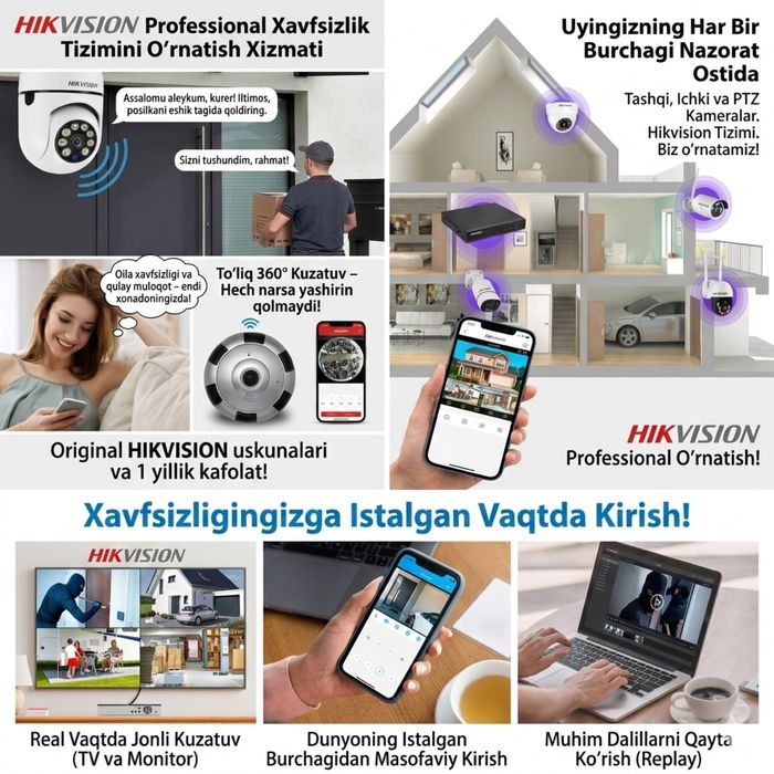 Установка камера Kamera o’rnatish Установка домафон