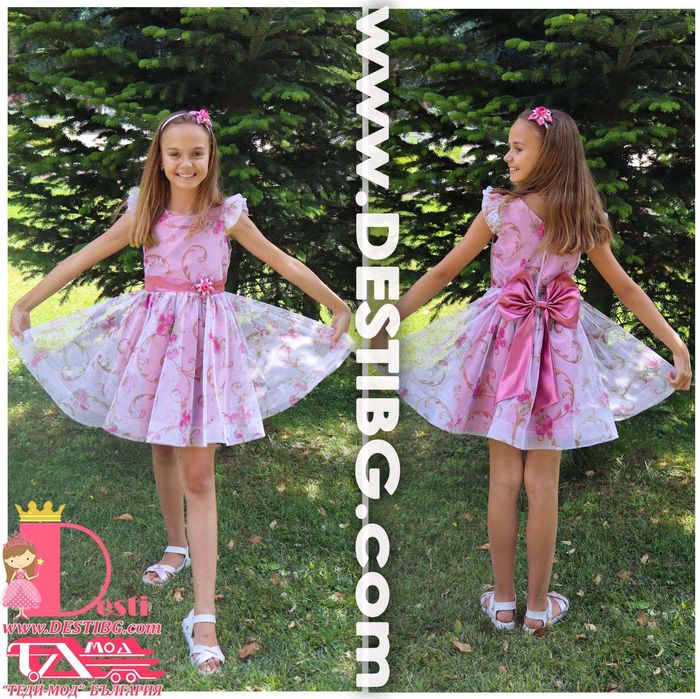 Детски Рокли Теди-Мод тип туту с голяма панделка