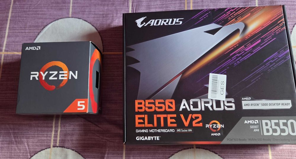 Kit Procesor Ryzen 5 5655G & placă bază Aorus B550 elite V2,