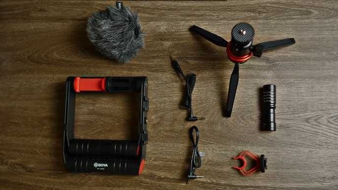 Kit vloging microfon cu stand telefon