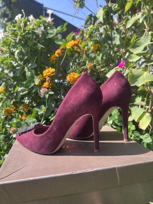 Туфли замша с камнями