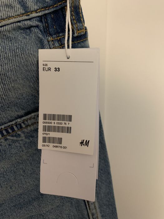 Blugi dama H&M, cropped, talie inalta, marimea 33