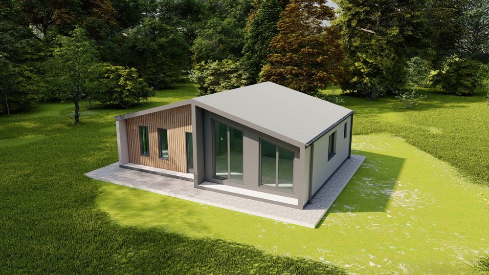Casă 85m2 din panouri SIP cu teren 500m