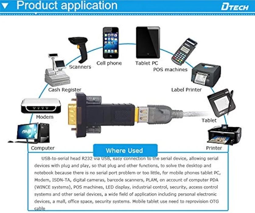 Rs 232 usb Dtech 5001 ( usb com )  DB 9
