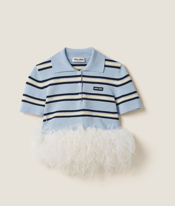 Miu miu къс ръкав кроп топ