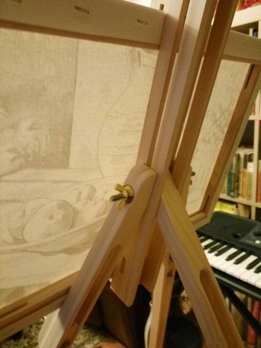 Șevalet LEMN, NOU, la cutie, reglabil si pliabil,pentru pictat/pictură