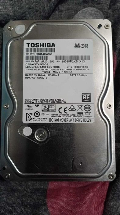 Продам жёсткий диск Toshiba 500GB