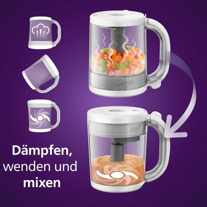 PHILIPS AVENT SCF883/01 Комбиниран Уред за Здравословна Бебешка Храна 4в1