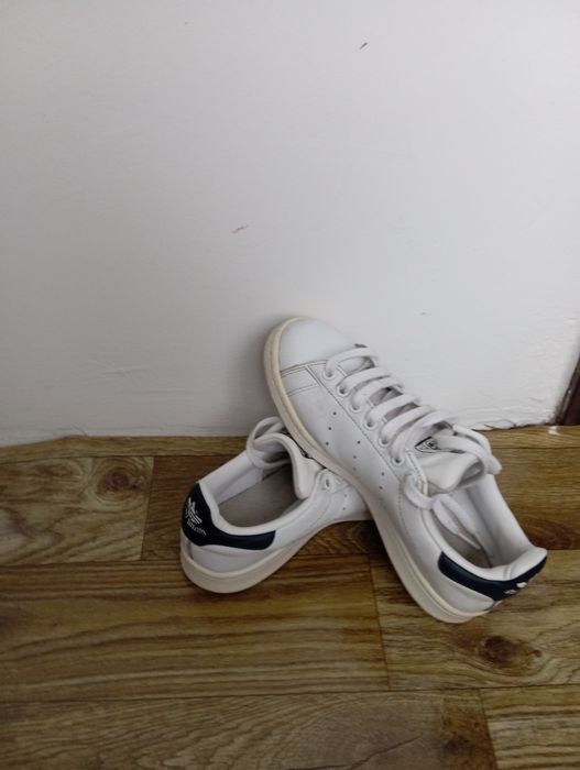 Adidas stan smith albi piele naturală unisex 38