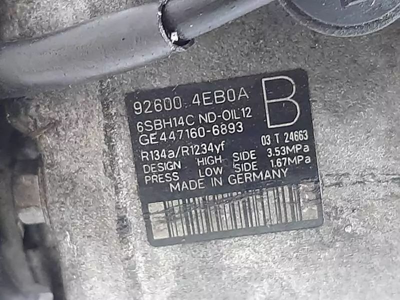 Compresor AC clima Nissan Qashqai 2014 J11 SUV 1.2 i HRA2