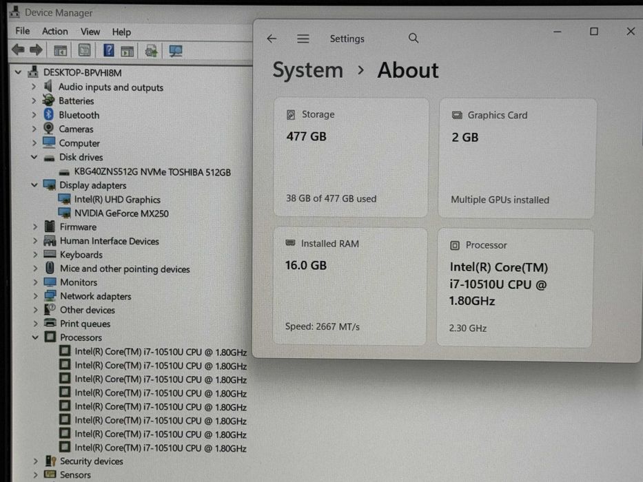 15.6 Dell 5590`i7-10510U/16GB RAM/512GB SSD/Nvidia MX250/FHD IPS/Бат 6