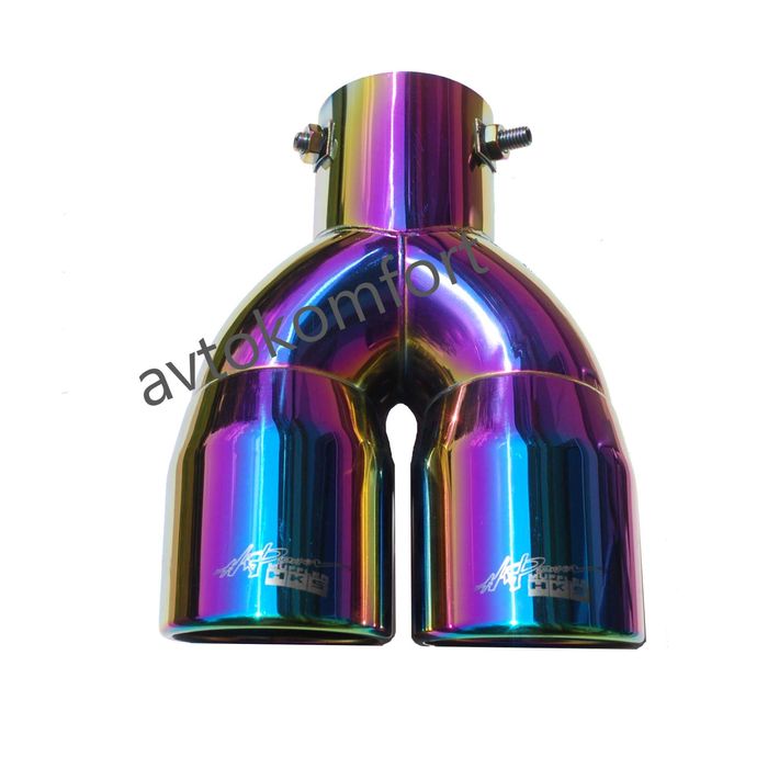 Син Опушен Никел Накрайник За Ауспух Двоен