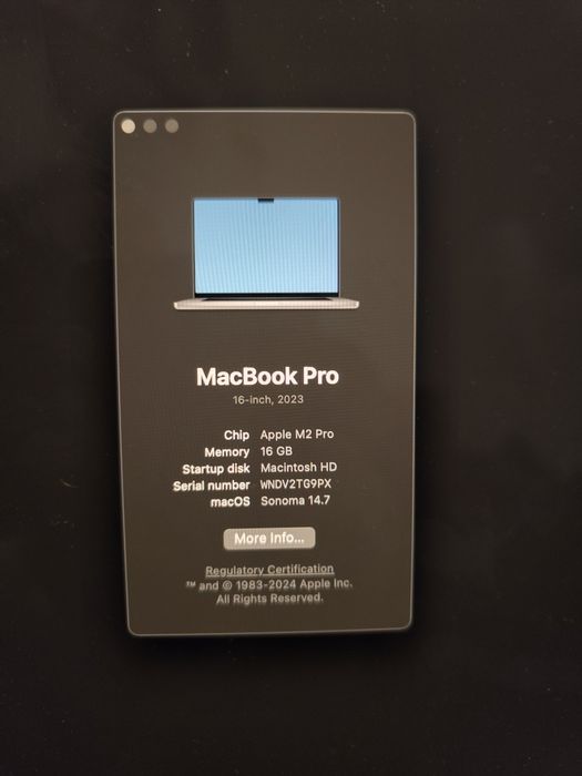 MacBook Pro 16-inch, M2 Pro, 16 GB RAM, 512GB SSD / Silver Gray