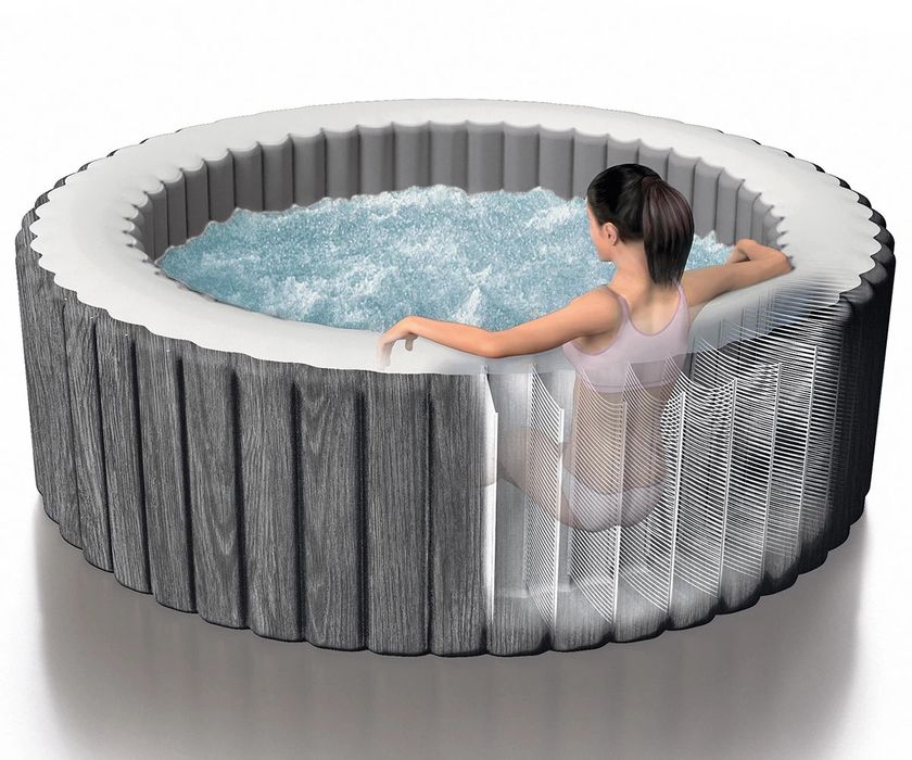 Надуваемо джакузи с въздушни струи INTEX 28440 PureSpa Deluxe, сив