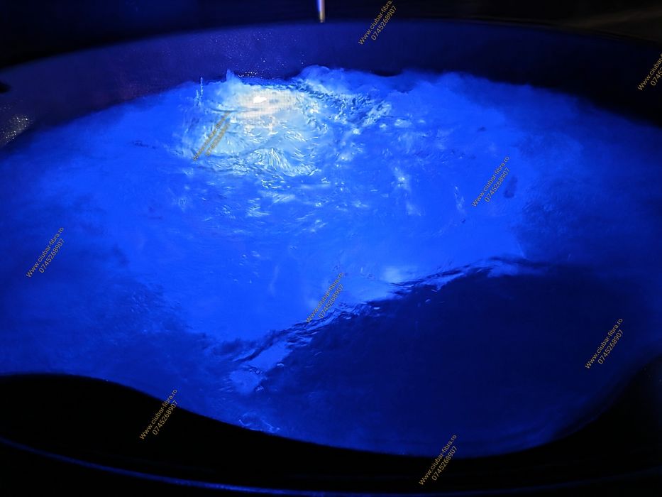 Ciubăr rotund 2m cu sobă integrată, Jacuzzi FULL, hidromasaj, LED