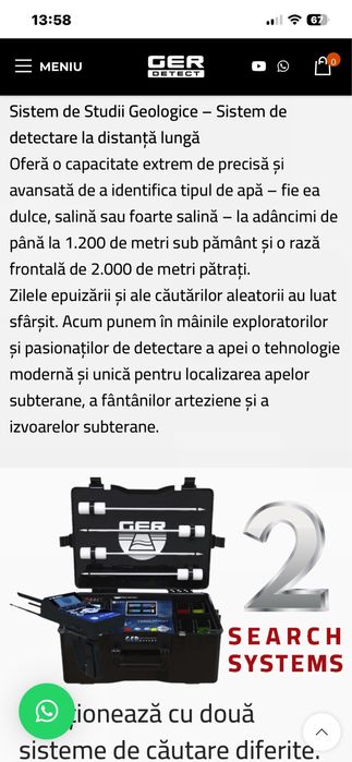 Detector apa subterana GER Detect made Germania 1200m