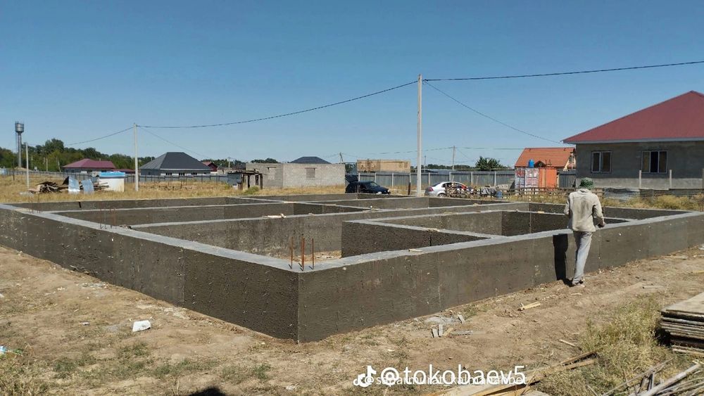 Заливаем фундамент фундамент құйамыз