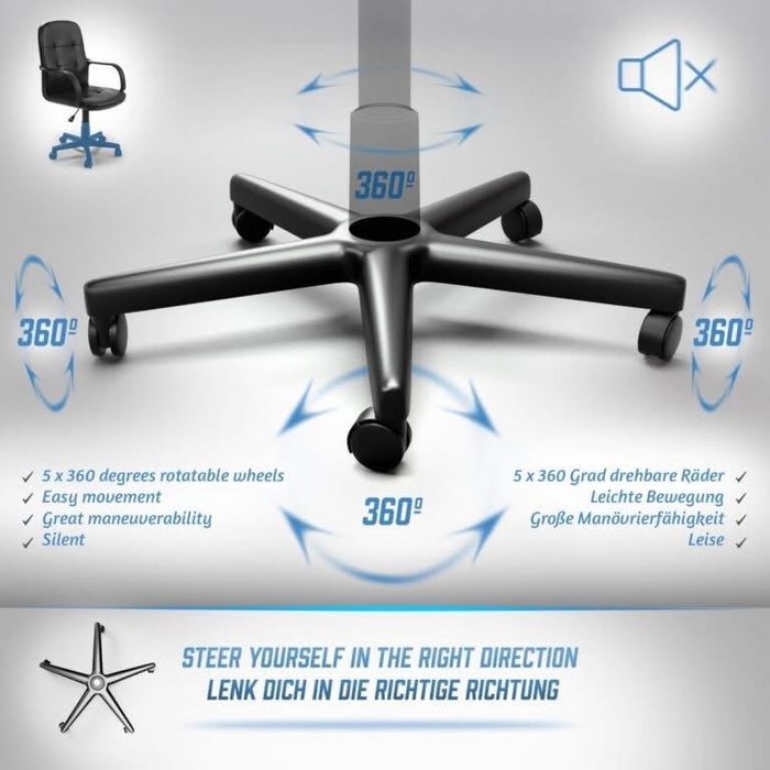 Miadomodo - Офис стол с подлакътници