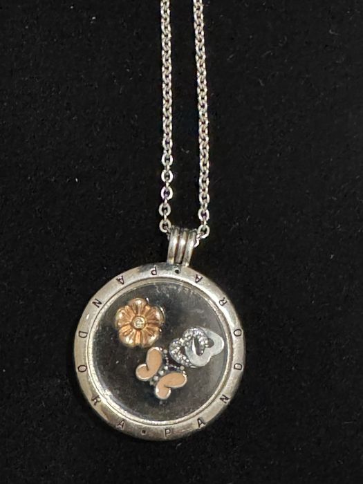 Оригинал! Ожерелье-медальон Pandora Floating Locket + 3 мини-шарма