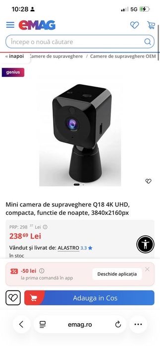 Mini camera spion 4k