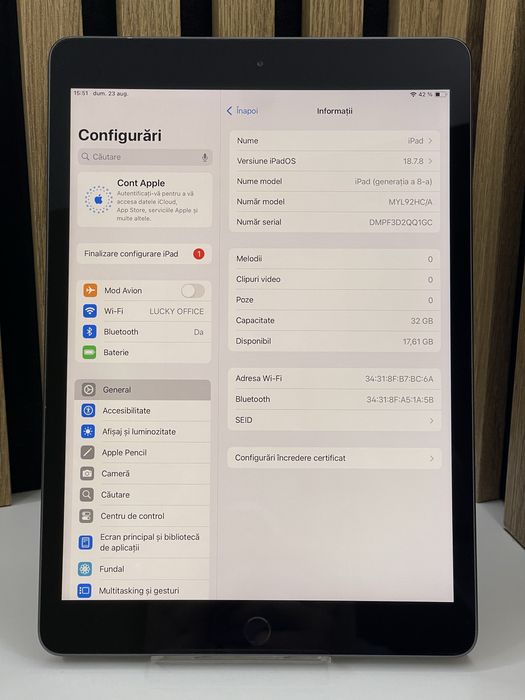 Ipad Gen 8 2020 Wi-Fi 32Gb Garantie / Factura #60926