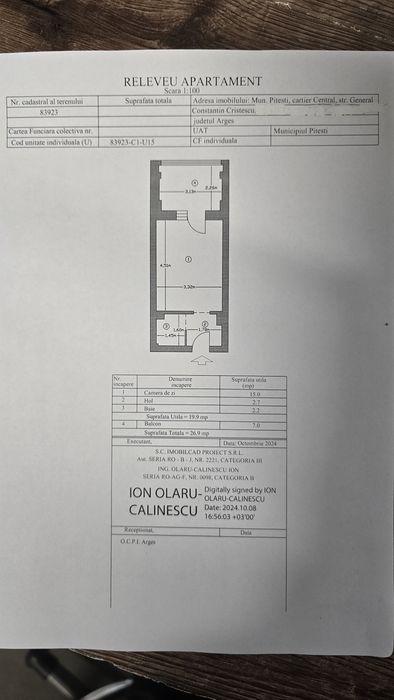 Vând Garsonieră Zonă Ultracentrală