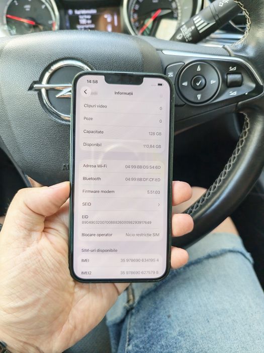 iPhone 13 Green 94% 128GB stare foarte buna totul original liber retea.