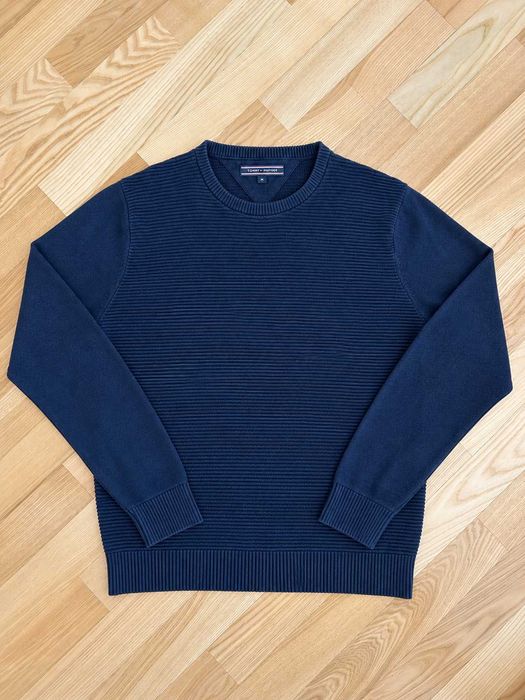 Pulover Tommy Hilfiger din bumbac – bleumarin – Mărimea M