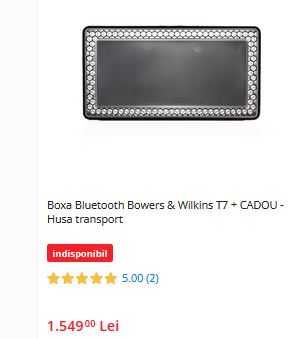 Boxa Bluetooth Bowers & Wilkins T7 - citeste anuntul