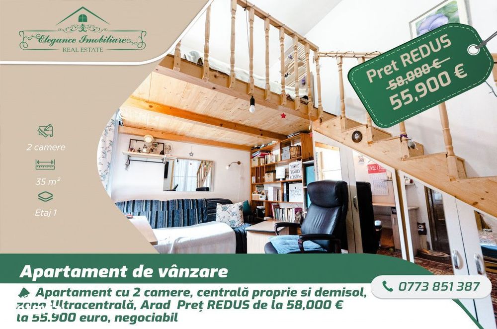 Apartament cu 2 camere, centrala proprie si demisol, zona Ultracentral