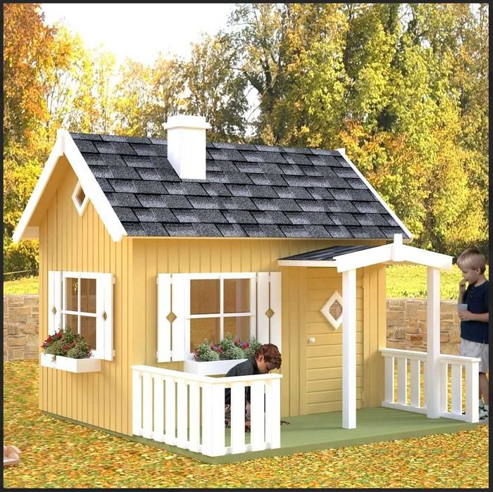 Casuta de joaca din lemn pentru copii, ecologica