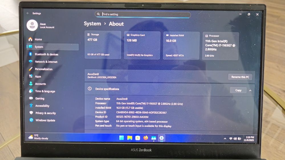 Laptop Asus Zenbook i7 UX325ea Oled