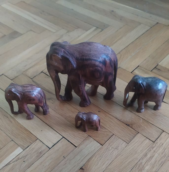 Дървени слончета - 4 броя