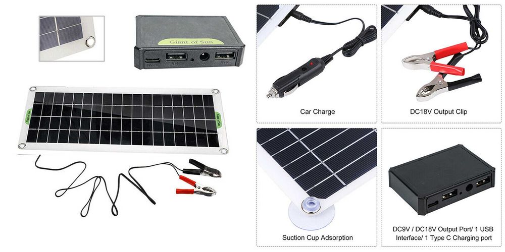 Kit Panou Solar Portabil 12V 20W. Nou ambalat!