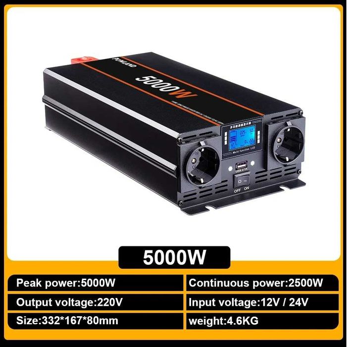 Invertor Powland 3000W,4000W,5000W, 6000W 12V sau 24V, NOU