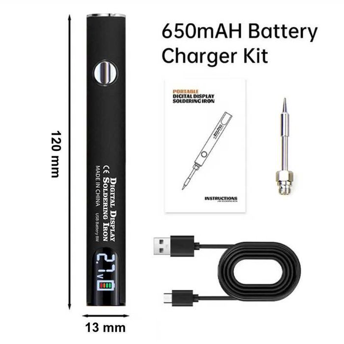 Преносим цифров поялник, регулиране на температурата, USB-C зареждане